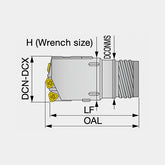 UNIDEX STS-EX Indexable drill head with external 4-start thread for single tube system (STS), diameters adjustable, tool diameter ø38.00 - ø106.99 mm, CICT = 3 - Big-tools Industrial Supply Tools for Metal Cutting